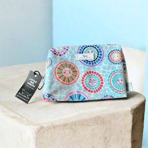 SCOUT Little Big Mouth Toiletry Bag Sunny Side Up Sun Face Blue Makeup Pouch NEW